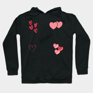 Assortment of Hearts Valentine's Day Sticker Pack Hoodie